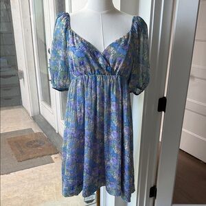 En Saison Blue Floral Mini Dress